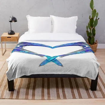 

Soft Blanket for Bed Sherpa Flannel Fleece Blanket Home Travel Sofa Soft Throw Blanket Romantic Heart Art Big Blue Love Sharon C