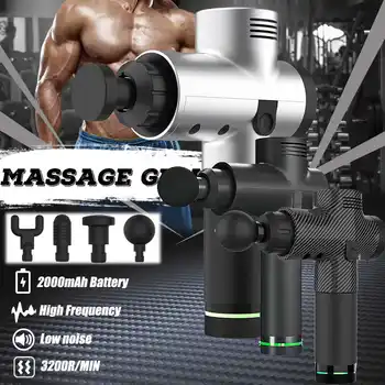 

20 Speeds Vibration LCD Screen Muscle Massage Guns Brushless LED Massage Guns Body Muscles Relaxing Relief Pains With 4 Heads