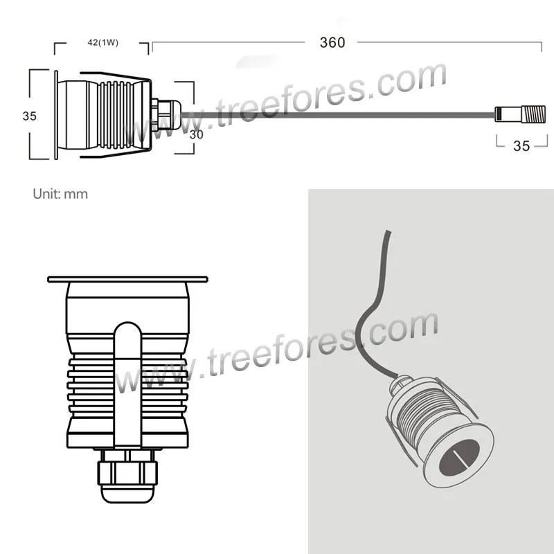 Растовый светильник IP67 1 Вт 3W CREE 12V 24V dc мини светодиодный прожектор Наружная спа-ванна похоронены точечное освещение