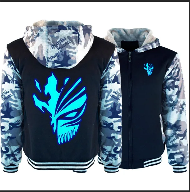 Аниме BLEACH толстовки для мужчин Off White молния уличная хип хоп Теплые Толстовки Повседневная Толстовка с капюшоном для детей