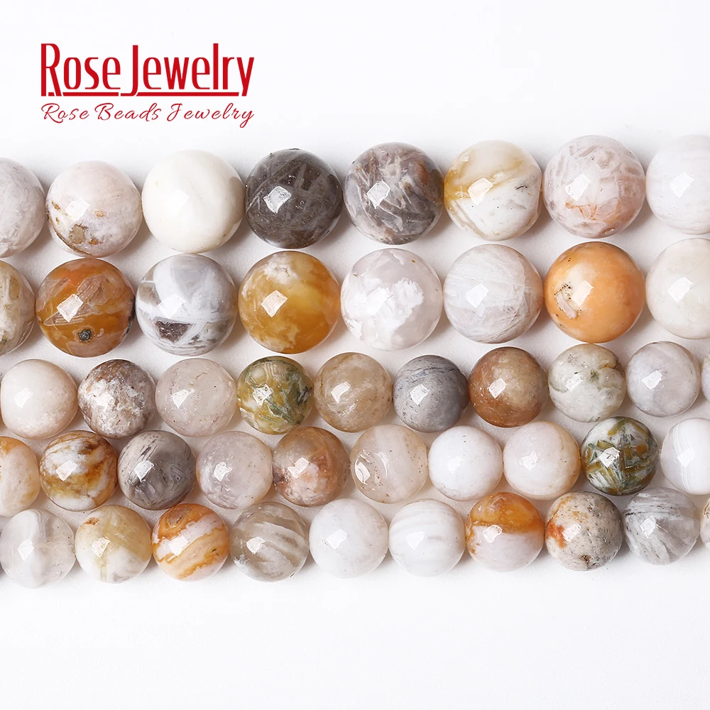 

Natural Stone Bamboo Leaf Carnelian Agates Round Loose Beads 15" Strand 4 6 8 10 12 MM Pick Size For Jewelry Making