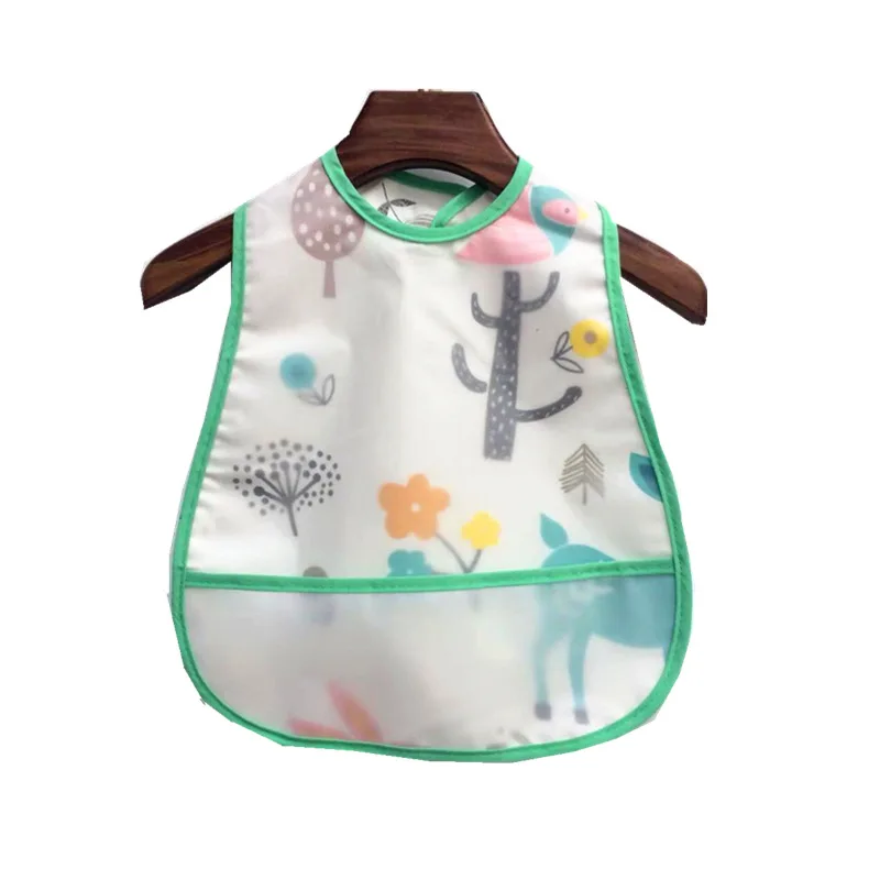 Adjustable Baby Bibs EVA Waterproof Lunch Feeding Bib Baby Cartoon Feeding Cloth Children Baby Apron Sleeveless Babador Bandana new born baby accessories	