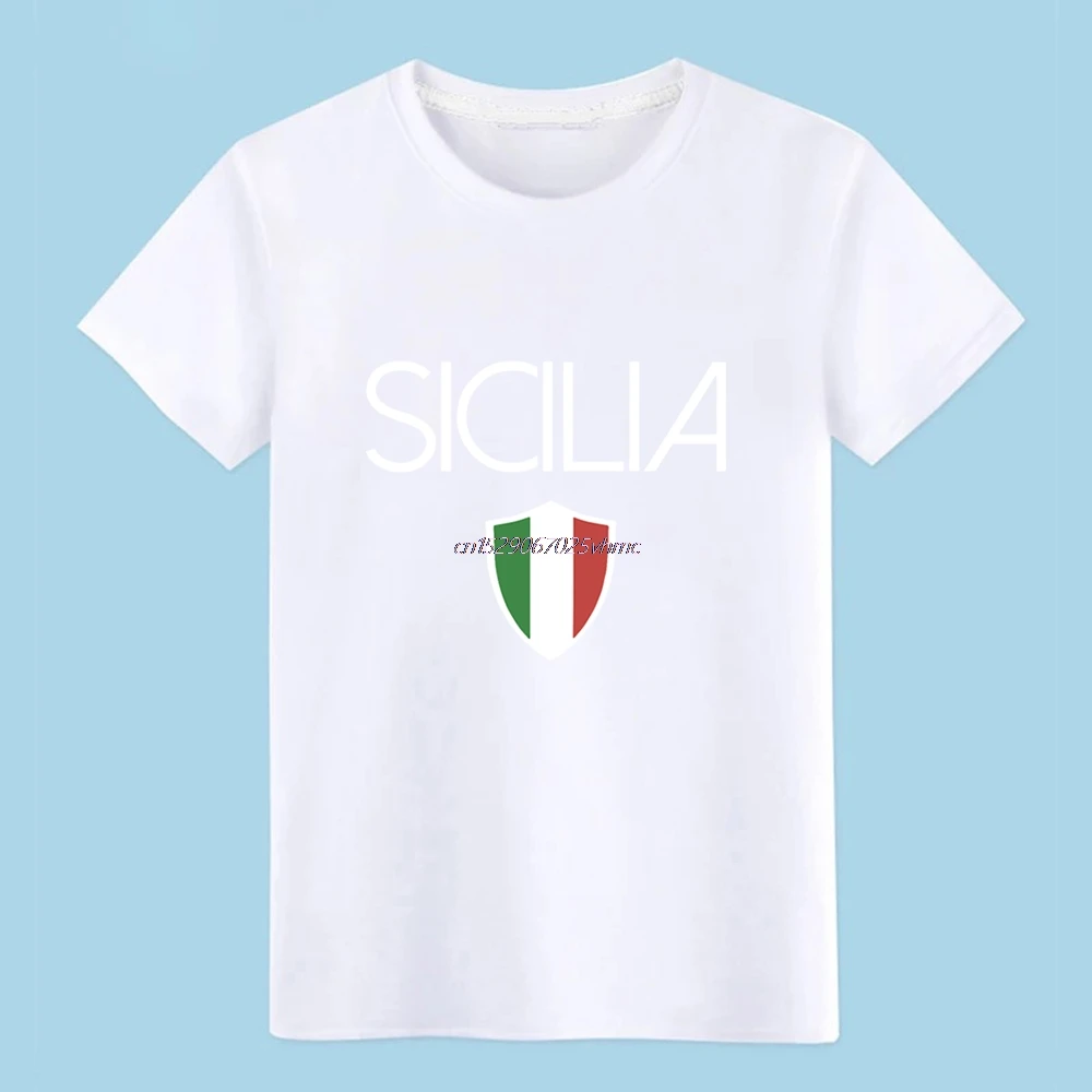 Мужская футболка sicilia с итальянским флагом, sicily italy sovenir, футболка gran, футболка на заказ, S-XXXL, мужская, для фитнеса, новинка, модная футболка - Цвет: White