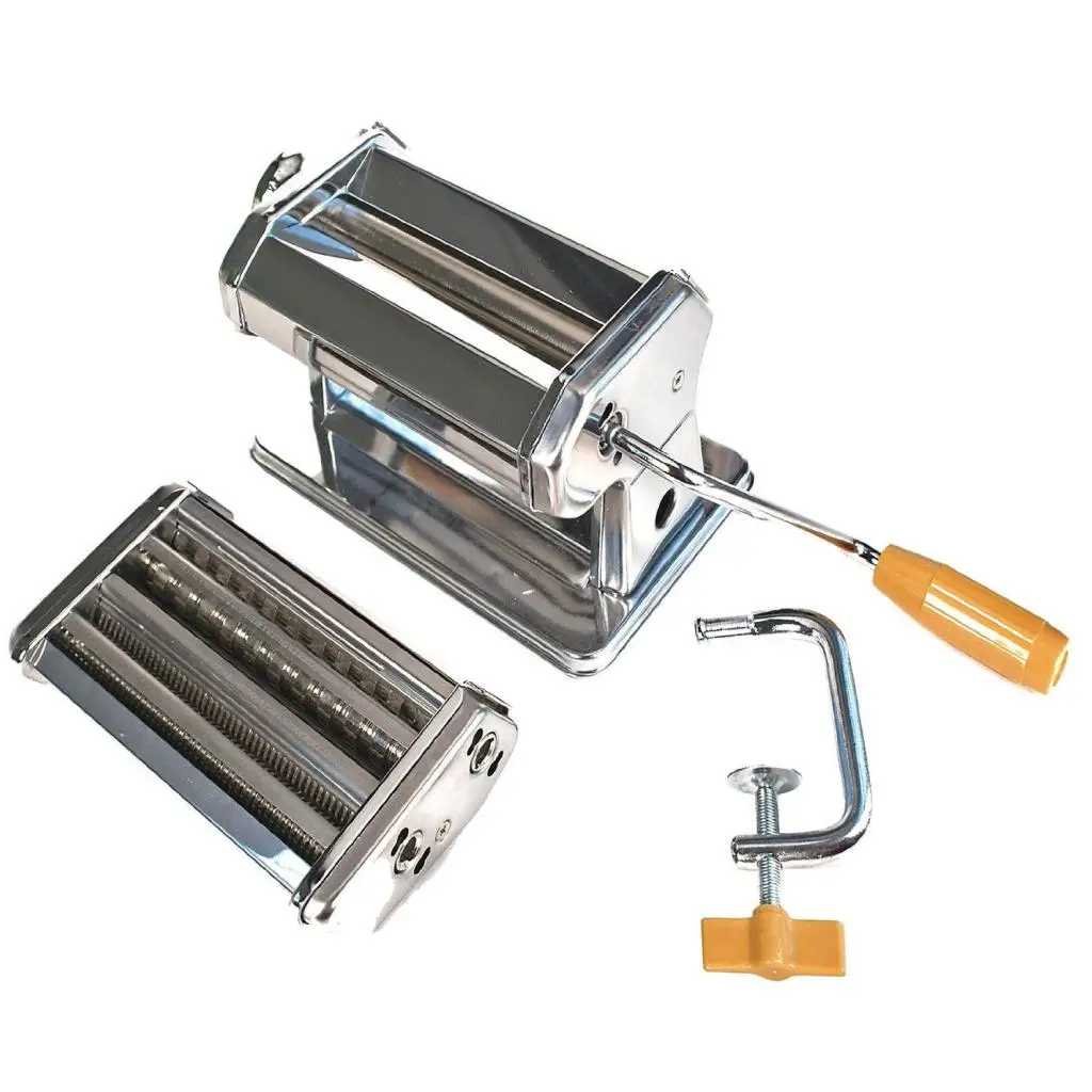 Manual Pasta Maker Dough Presses Lasagne Spaghetti Tagliatelle Maker Machine Cutter, High-grade Stainless Steel