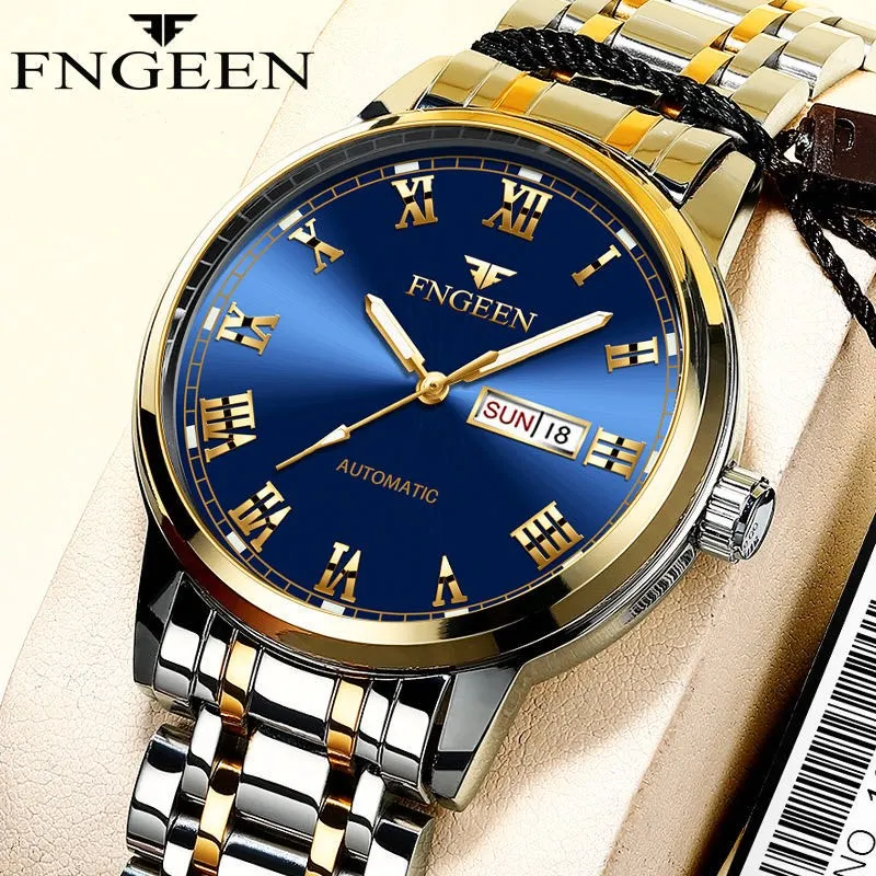

Men's Watch Luxury Brand FNGEEN Wrist Watches for Men Clock Date Week Display Luminous Quartz Watch Male Clock Relogio Masculino