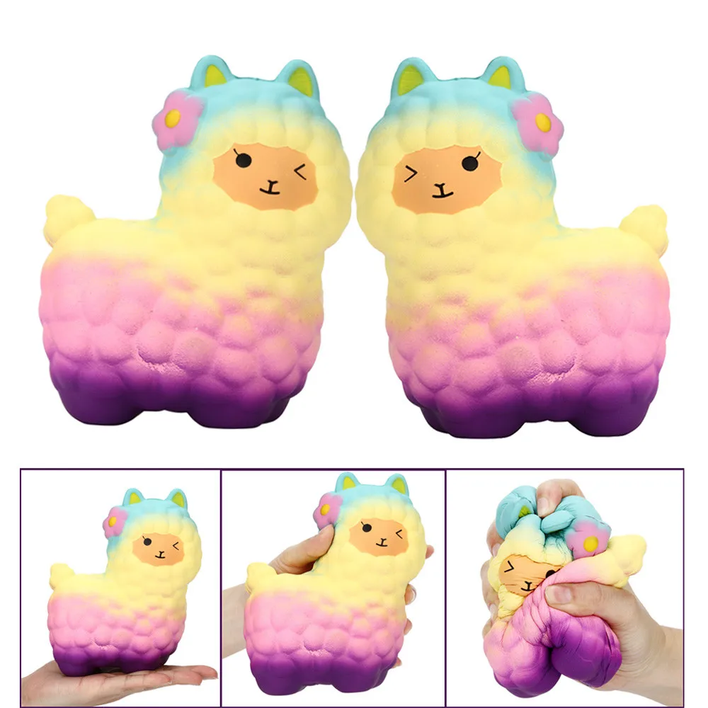 Мягкие игрушки Kawaii Jumbo Sheep мягкие милые альпаки супер медленно поднимающиеся ароматизированные забавные игрушки для животных антистресс снятие стресса