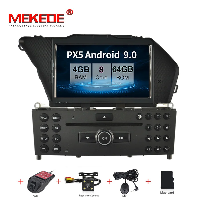 2+ 16G Android 9,0 автомобильный dvd-плеер для BENZ GLK/GLK X204/GLK 300/GLK 350 gps автомобильное мультимедийное устройство приемник Поддержка DVR DAB wifi - Цвет: PX5 camera DVR