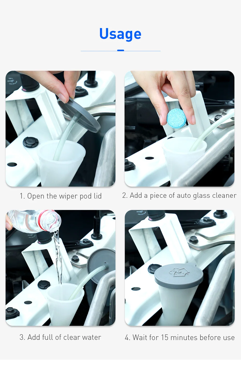 Baseus 12 шт. ветровое стекло автомобиля твердый ароматизатор твердый стеклоочиститель чистящее средство для чистки автомобильных окон тонкий семиномерный стеклоочиститель автомобильные аксессуары