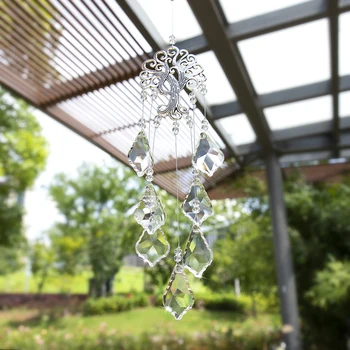 

H&D Garden Hanging Crystal Tree Of Life Suncatcher Rainbow Makers with Crystal Maple Leaf Prisms Ornament Outdoor Indoor Decor