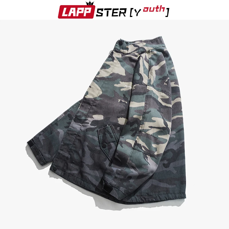 LAPPSTER галстук-краситель Лоскутная камуфляжная куртка-бомбер пальто Мужская винтажная уличная хип-хоп Рабочая куртка модная ветровка