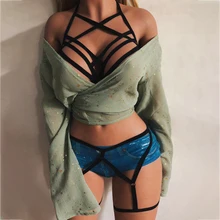 Боди жгут груди панк готический ноги пояса с резинками плюс размер эластичный Танцевальная вечеринка женский летний комплект нижнего белья