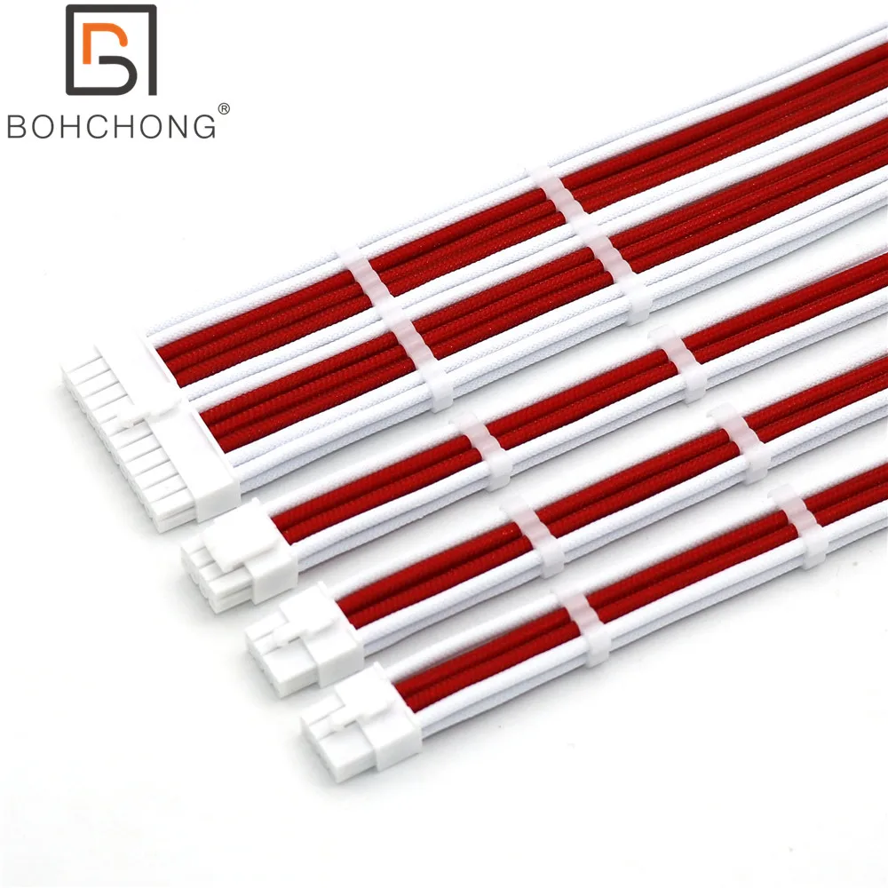 Cabo de Extensão Básico Kit mm Pet Pcs 24pin Atx 1pcs Cpu 8pin Mais 4pin Pcs Gpu 8pin Pci-e Cabo de Extensão de Energia