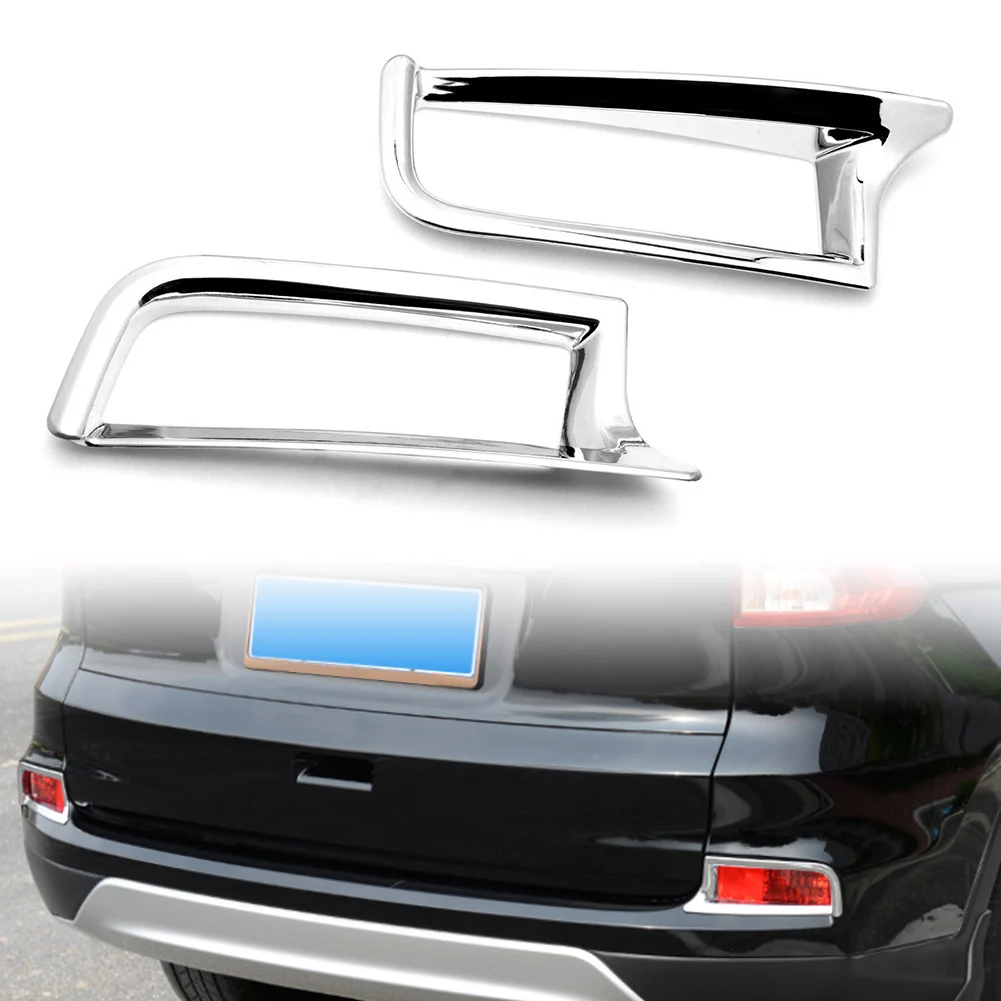 

2 шт., хромированный Автомобильный задний бампер, противотуманный фонарь, отражатель, литье крышки, планки для Honda CR-V 2015 2016 CRV