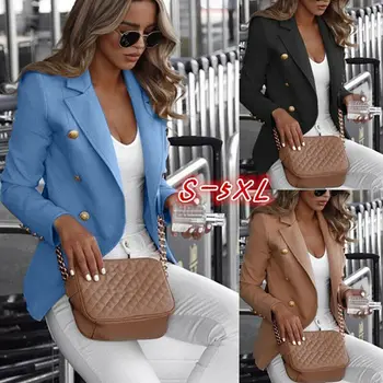 

Women Autumn Long Sleeve Jacket Ladies Top Suit Button Blazer Work Jacket Coat Outwear