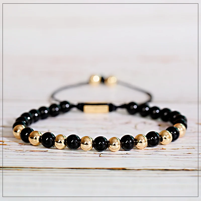 Men Women Bracelet 6mm Beads Copper Charm Stone Bracelet Adjustable Fashion Jewelry Gift Stone Bead Bracelet Natural Stone Bracelet Beaded Bracelet