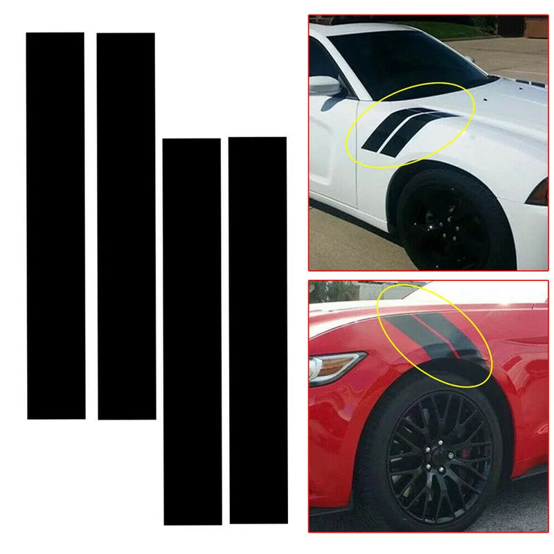 

4PCS Universal Car Hood Fender Stripes Decal Stickers for Rally Racing SUV Auto Car Exterior Decor Sticker Accessories