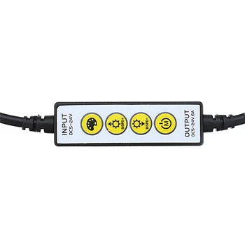 

CLAITE DC5-24V 6A 4 Keys Dimmer Controller with Male Female Color Switch DC Connector for Mini Single Color LED Strip Light