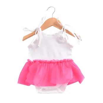 

Girls Summer Sling Multicolor Mesh Skirt Romper Beautiful For Casual Daily Wearing Fashionable Kids Best Birthday Gift