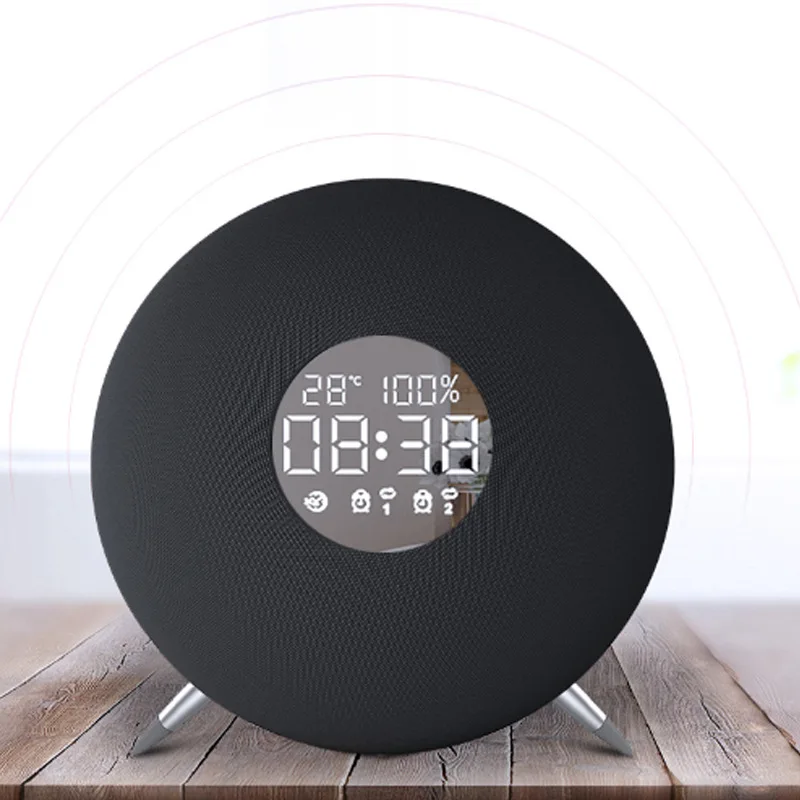 

Portable Bluetooth Speaker Wireless Mini Indoor Subwoofer Alarm Clock Audio Home TF Card Digital Display Time Temperature Player