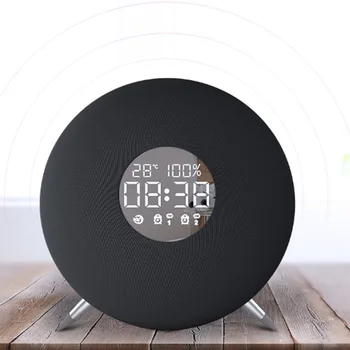 

Portable Bluetooth Speaker Wireless Mini Indoor Subwoofer Alarm Clock Audio Home TF Card Digital Display Time Temperature Player