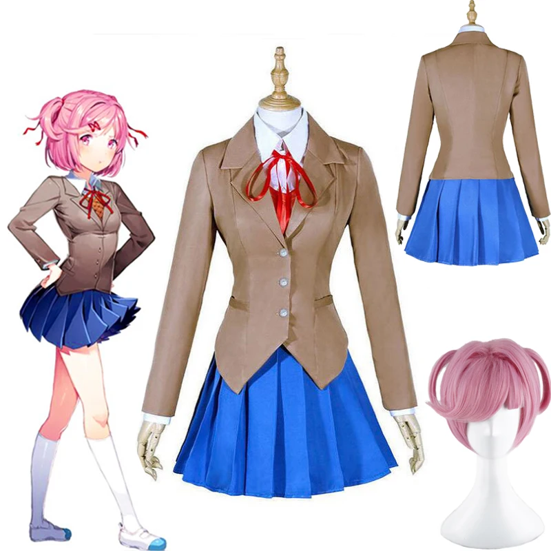 Игра «Doki Literature Club Monika» для косплея, костюм для косплея, школьная форма для девочек, женские костюмы
