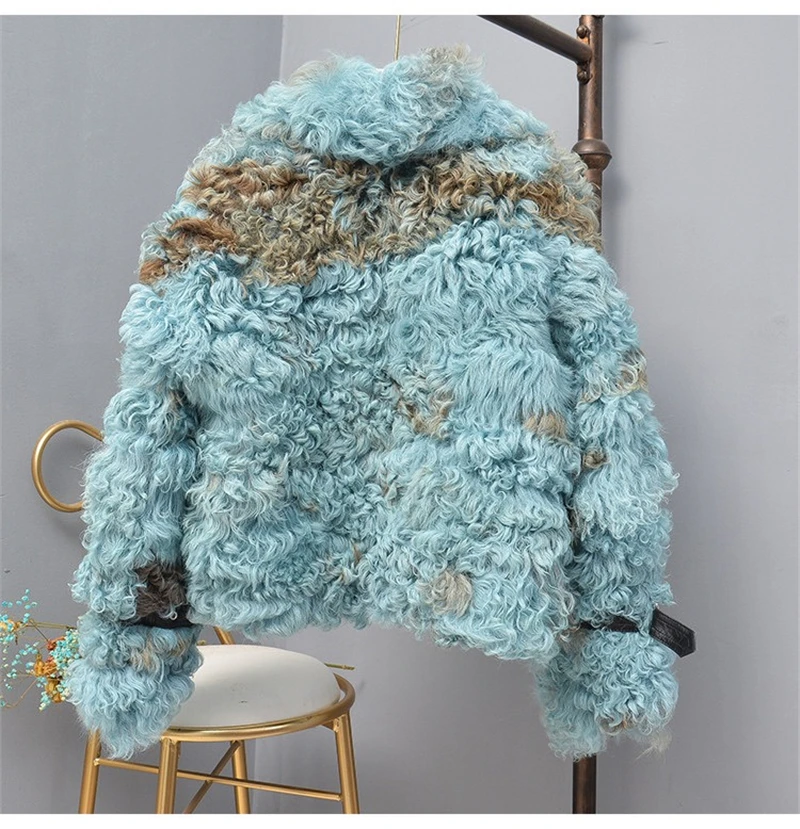 Pudi TX307701 женская зимняя куртка с натуральным овечьим мехом для отдыха многоцветное пальто Женская модная Натуральная меховая шуба верхняя одежда