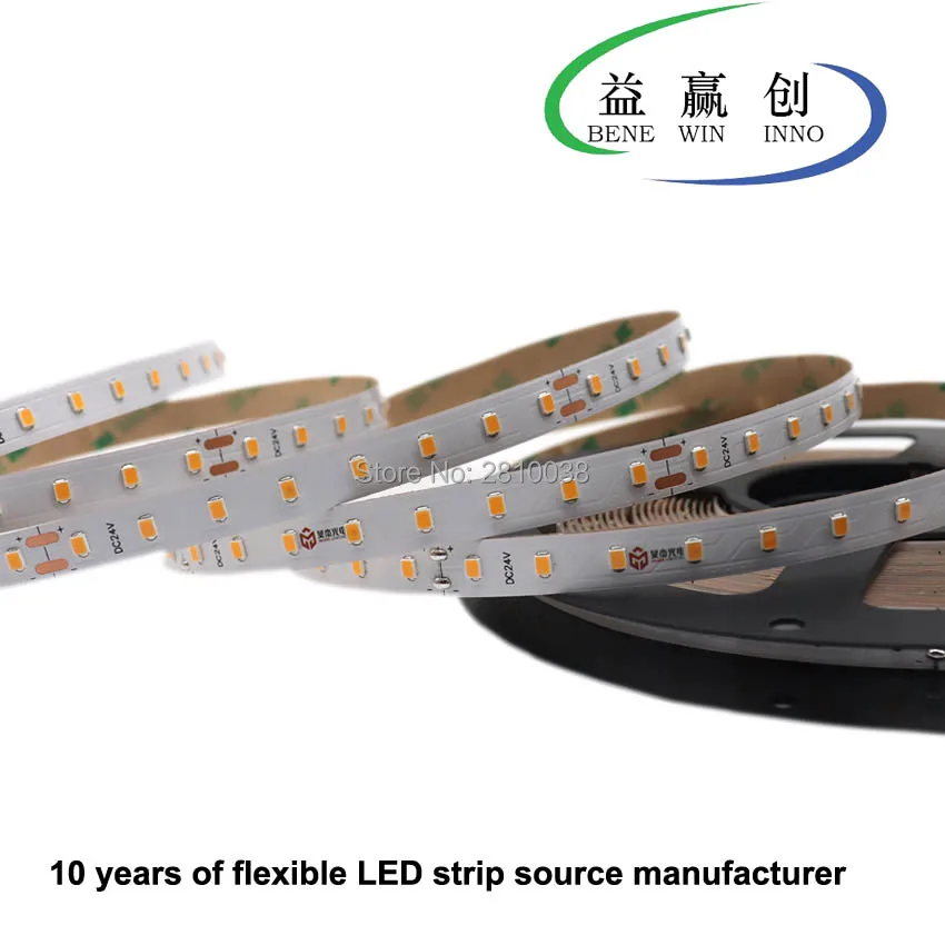 

120M/Lot CRI95 constant current built in IC flex led light strip SMD2835 DC24V 15.36W/M led strips 10mm wide 128led/M led ribbon