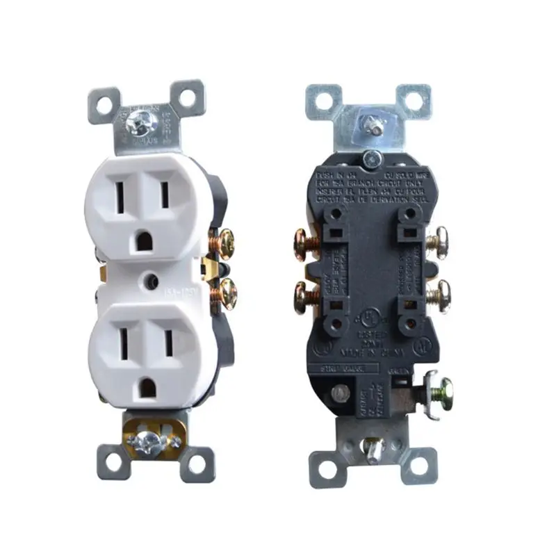 

US 125V 15A Wall Mount Lock Straight Tamper Resistant Receptacle Outlet SSRE-2