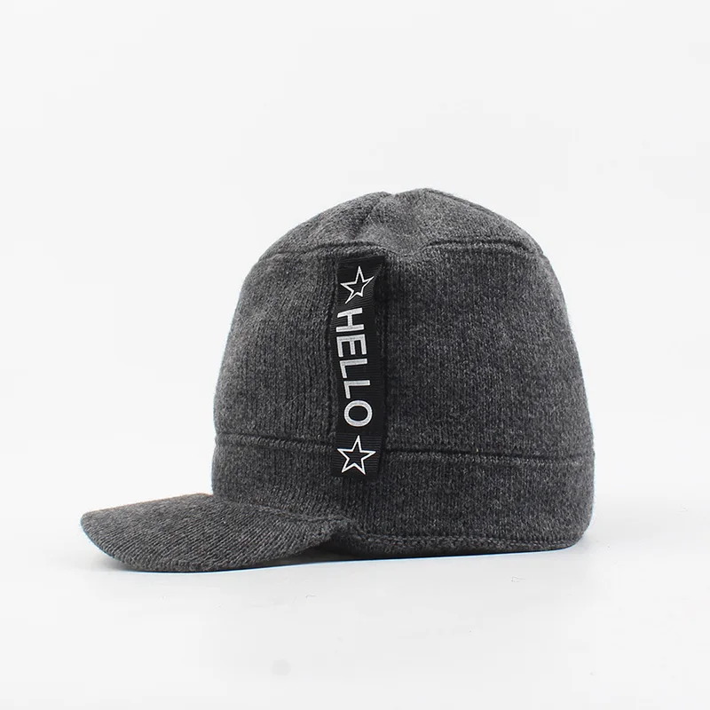 Мужская шапка s осень зима шапки бини Skullies шерстяная вязаная шапка капот шапка Толстая теплая унисекс снежная шапка мужские вязаные шапки