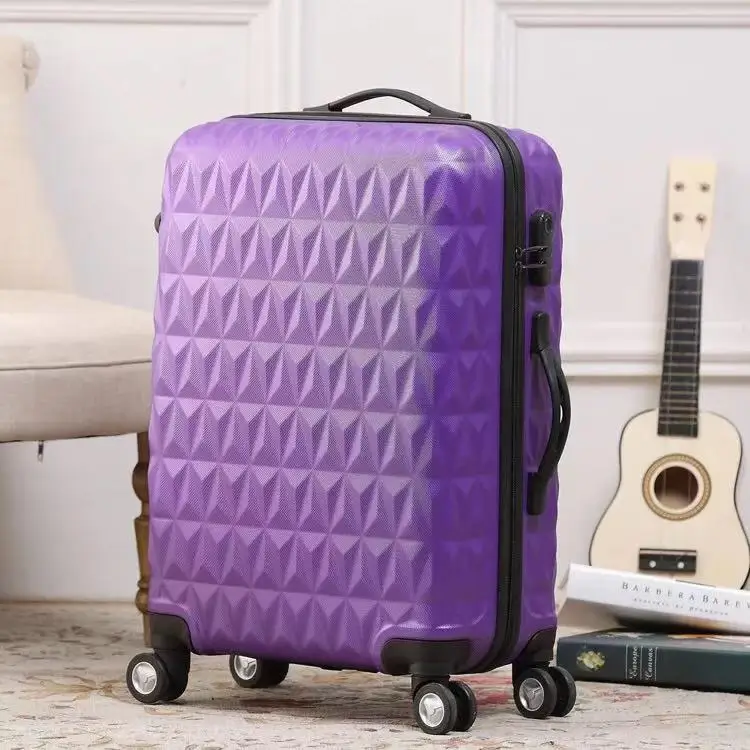 Purple ABS+ PC 2" 24 дюймов чемодан на колесиках Дорожный чемодан на колесиках каюта чемодан на колесиках 28" Большая Сумка Модный женский чемодан - Цвет: Purple