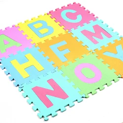 Tapis de Puzzle en mousse EVA pour enfants, tapis de Puzzle alphanumérique en fruits, tapis de jeu pour bébé, développement au sol, tapis de Puzzle rampant 26 pièces/ensemble 