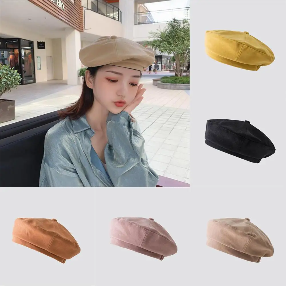 DSstyles, стиль, Дикий корейский стиль, берет для женщин, студентов, подходит ко всему, берет, британский стиль, восьмиугольная кепка для зимней одежды