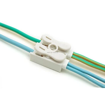 

40PCS/LOT 2 Pin Push Quick Wire Cable Connector White Wiring Terminal Block two wires inserted corresponding to four wires White