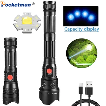 

8000LM XHP70.2 LED Flashlight USB Rechargeable Flashlight Super Bright Torch Tactical LED Torch Waterproof Flashlight