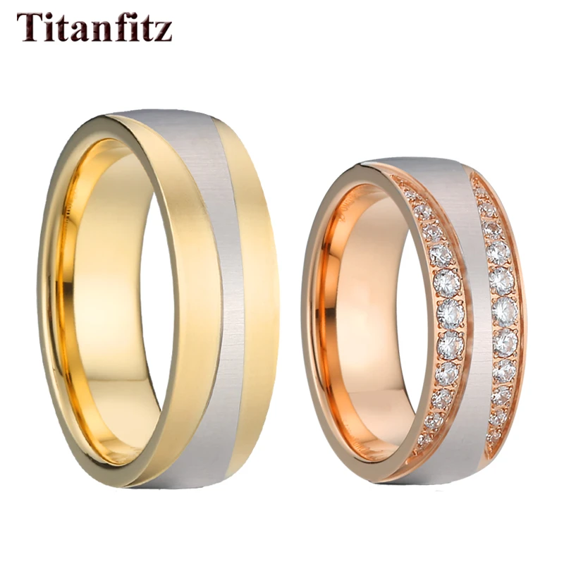 Anillos de boda de pareja de amantes clásicos para hombres y mujeres, de piedra de circonita cúbica, anillo de compromiso eterno de matrimonio|wedding rings for women|wedding ringsrings for women - AliExpress