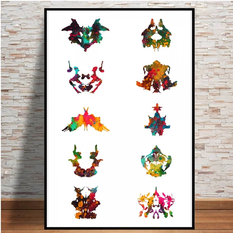 

Watercolor Art Rorschach inkblot test Poster And Prints Painting Art Wall Canvas Pictures Home Decor
