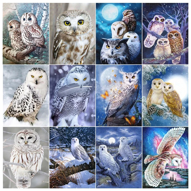 Алмазная картина &quotсделай сам&quot квадратная/круглая 5D с изображением совы