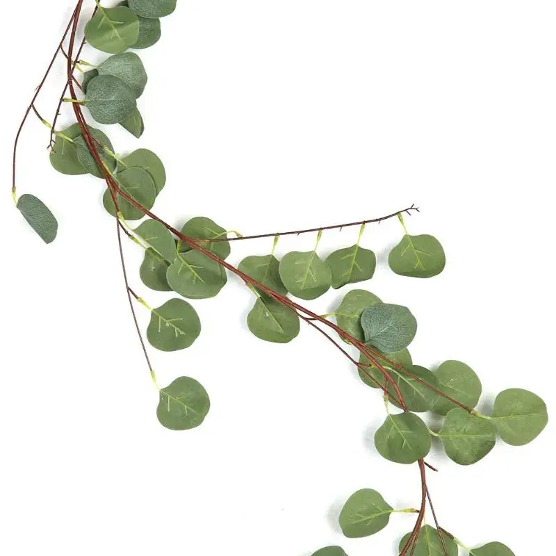 Hot Sale Artificial Rattan Delicate Texture Artificial Green Leaves Vine Rattan Simulate Wedding Party Ivy Wreath Wall Decor