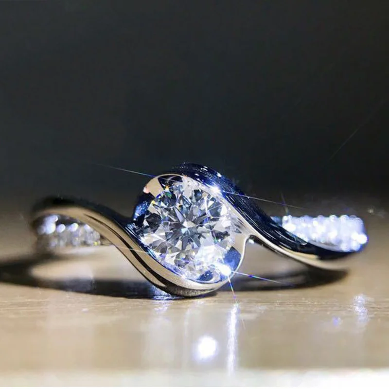 Silver Ring 925 Sterling Silver Carat Heart And Arrow Zircon For Woman silver heart ring,silver rings,silver ring