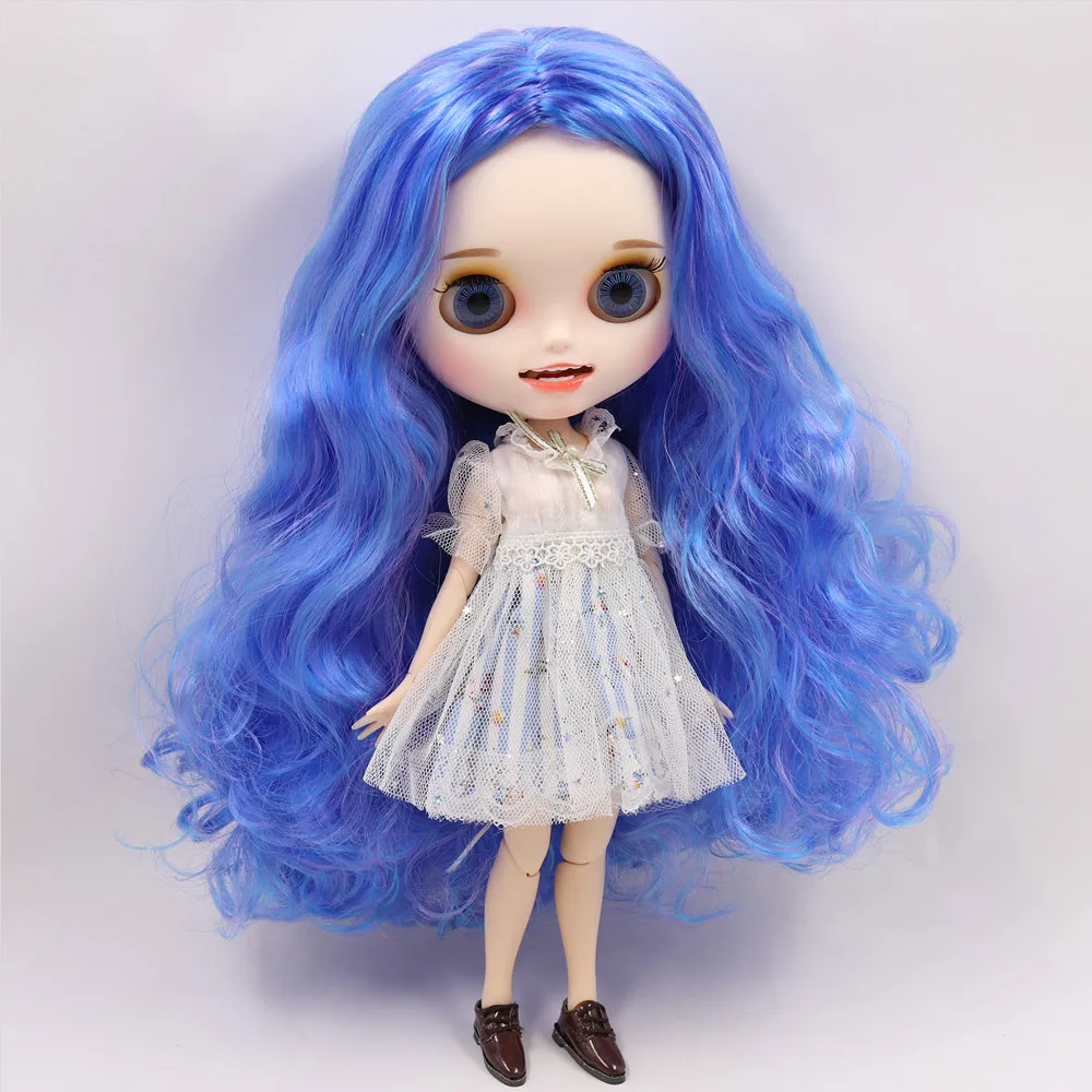 Ледяной обнаженный Blyth кукла No. BL7216/6208 светильник розовый микс фиолетовые волосы резные губы открытый рот матовые индивидуальные лицо соединение тела 1/6 bjd - Цвет: a set like pic