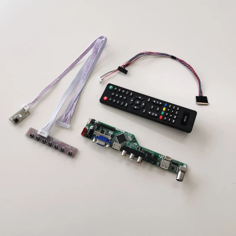 Для LTN156AT05-401/802/805 VGA+ HDMI+ AV+ USB+ RF LVDS 40Pin WLED T. V56 экран контроллер привод плата ноутбук PC 15," 1366*768 комплект