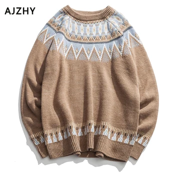 

Casual Sweater Men 2019 Geometric Soft Warm Autumn Winter Knitted Wool Sweater Mens Harajuku Vintage Hip Hop Korean Clothes