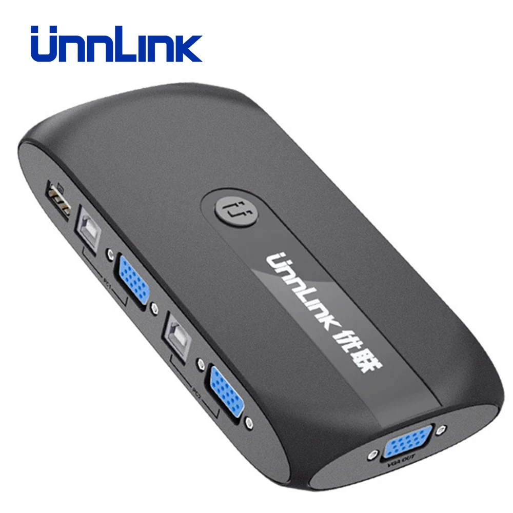 Unnlink 4X1 VGA KVM Switch Box Selector With Extender 4 Ports USB 2.0 Sharing Monitor Mouse Keyboar