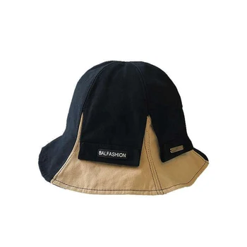 

Letter fisherman hat female summer color matching basin hat British street bucket hat male