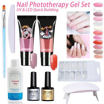 

Poly Gel Set Extension LED UV Gel Varnish Nail Polish Nail Dryer Kit Quick Building ENA88