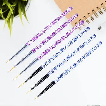 

2 Set of Acrylic Crystal Carving Phototherapy Line Drawing Pen Nail Brush Tool Size M