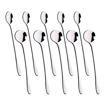

Long Handle Iced Tea Spoons, Ice Cream Spoon, Coffee Spoon, Stainless Steel Cocktail Mixing Spoon Long Teaspoons, 2 Style, Set o