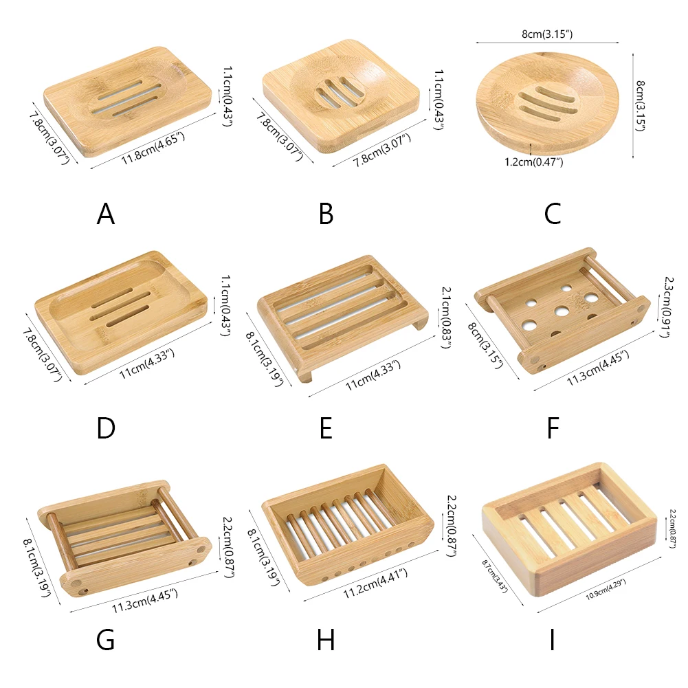 Natural Bamboo Wood Bathroom Shower Soap Tray Dish Storage Holder Plate 2019 