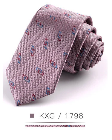 K1798 Новинка, 6 см, Мужской Шелковый узкий галстук для отдыха, цветной Модный Полосатый галстук в клетку, тонкий галстук, деловой костюм, свадебные вечерние галстуки - Цвет: K1798