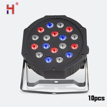 

LED Flat Par Stage Light 18x3W RGB Wash Stage Lighting For DJ Disco Bar Club Party Profession Lights (10pcs/lot)